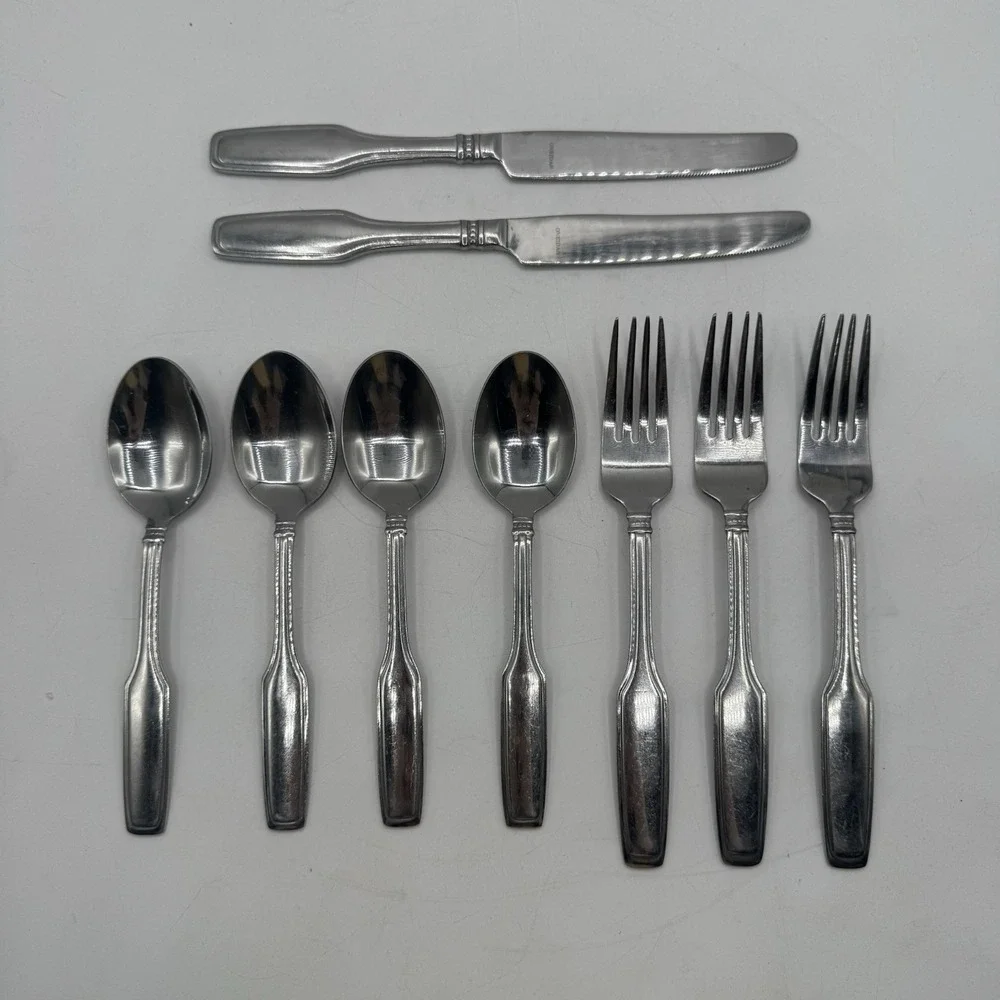 ONEIDA Stainless Flatware Replacement Lot Of 9 Vtg DANFORTH Spoon Forks Knives